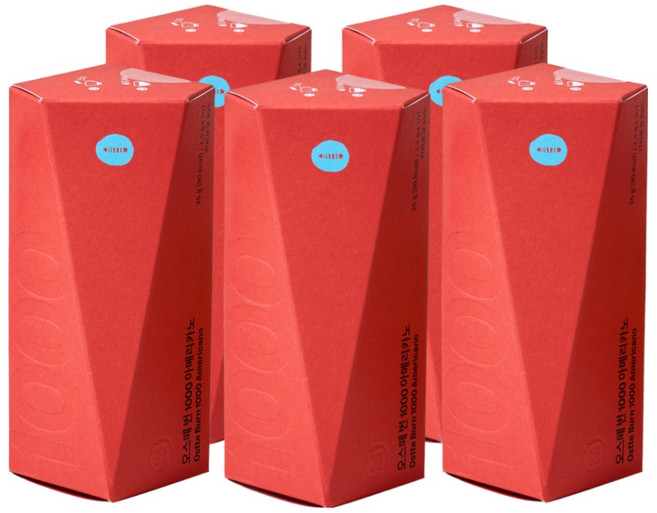 오스떼 번 1000 아메리카노 다이어트 블랙커피 카페 살빠지는 체지방 혈당 감소 분해 당뇨커피, 25g, 5박스