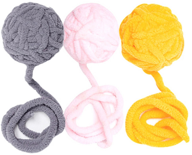 딩동펫 극세사 실타래 고양이 장난감 3종 세트, 혼합색상, 1세트