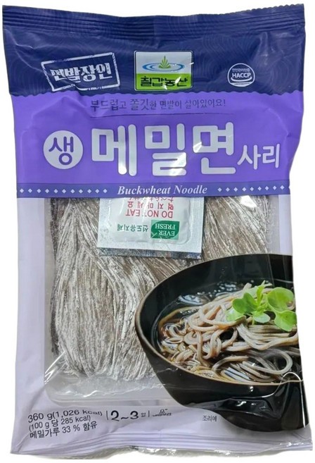 칠갑농산 생메밀면사리, 360g, 8개