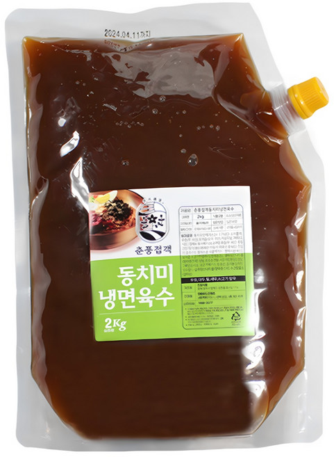 춘풍접객 동치미 냉면육수 농축액 2kg 국물 베이스 소스 업소용 식당용 물냉면 비빔냉면, 1개