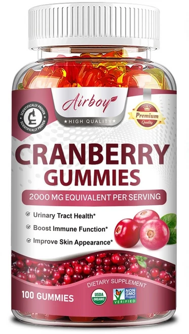 크랜베리 구미 2000mg - 글루텐 프리 알레르겐 프리 영양 풍부 비건, 1개, 60정 - 쿠팡