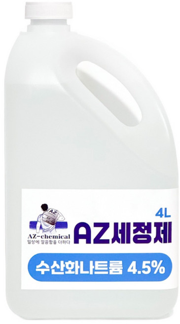 가성소다4.5% 4L NaOH 수산화나트륨 기름때제거 찌든때제거 하수구막힘, 1개