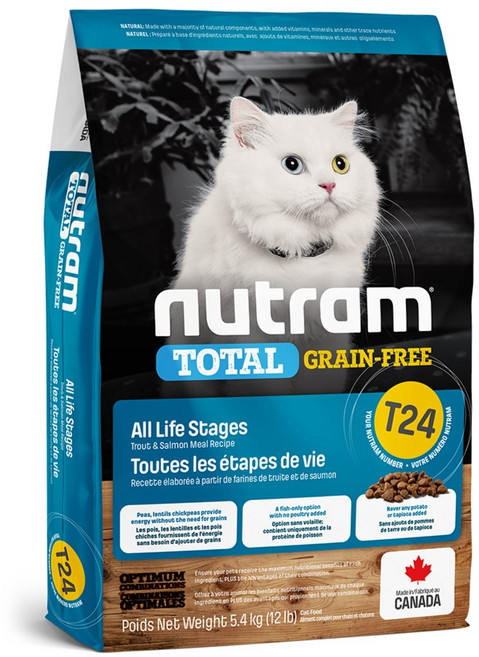 nutram 無穀全能系列 乾飼料 挑嘴全齡貓 T24, 1袋, 2kg, 鮭魚+鱒魚