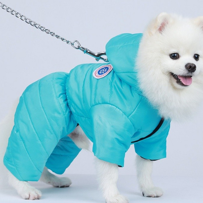 우기펫 강아지 패딩자켓 강아지옷, 1개, 블루