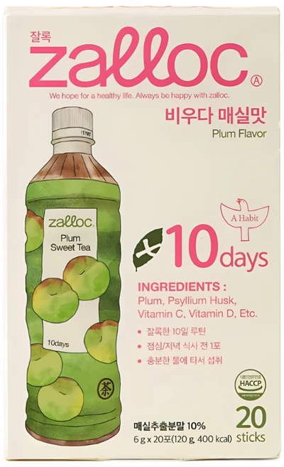 식이섬유 가득 잘록 차전자피 #잘록 비우다 매실맛 차전자피 다이어트 식이섬유 매실해독주스, 1박스, 120g - 쿠팡