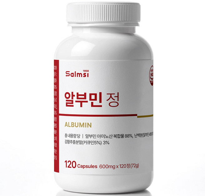 알부민 mg 벨기에산 난백분 프리미엄 대용량 고함량 살므시 골드 salmsi 네츄럴바이오팜 정 600mg, 1개, 600정