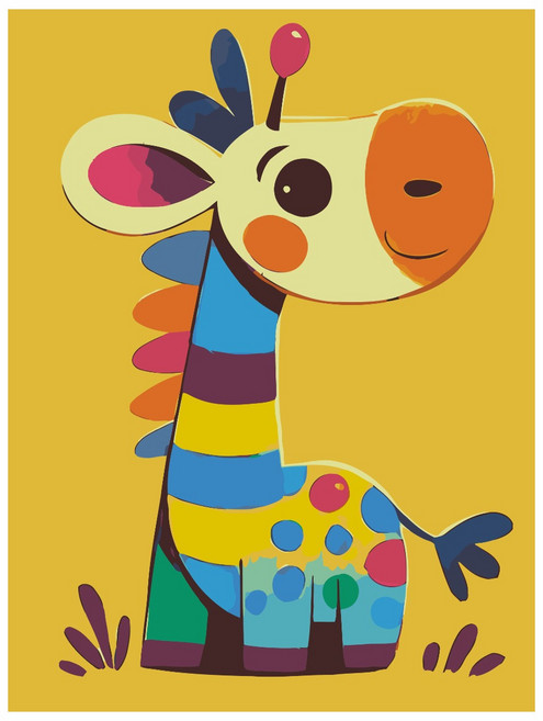 코지하루 DIY 명화그리기 유화 그림 그리기 아크릴화 알록달록 애니멀즈, 기린 30x40 (T160), 1개