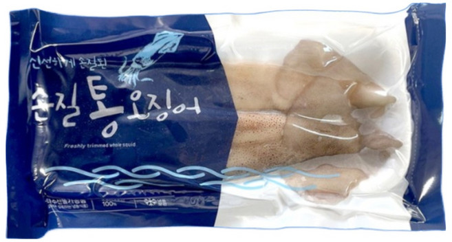 100% 자연산 손질 통오징어 2마리 260g 진공포장, 5개
