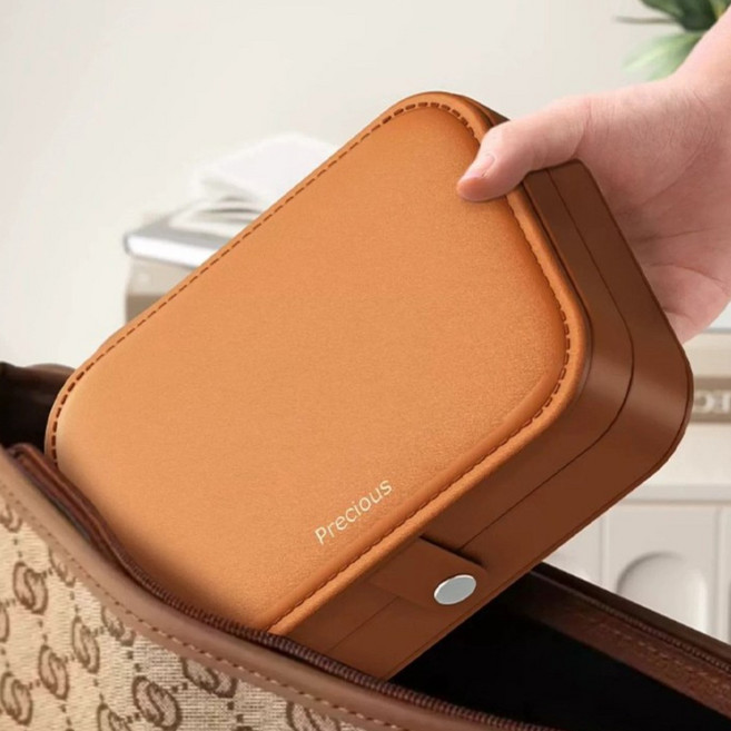 메일라드 브라운 1개입 2단 멀티 액세서리 케이스 여행 액세서리 케이스 휴대용 액세서리 케이스 다양한 장면을 적용