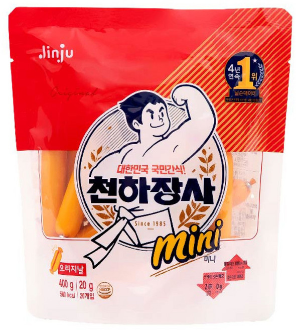 천하장사 오리지날 미니 간식 소시지, 400g, 5개