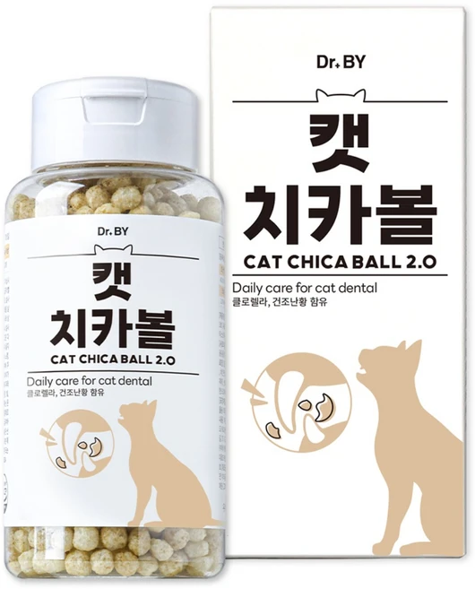 닥터바이 캣치카볼 고양이 구강 간식 치태 관리, 1세트, 30g, 우유 - 쿠팡