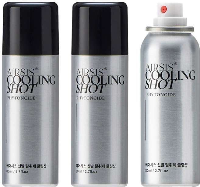 에어시스 휴대용 신발 탈취제 본품 피톤치드향, 80ml, 3개
