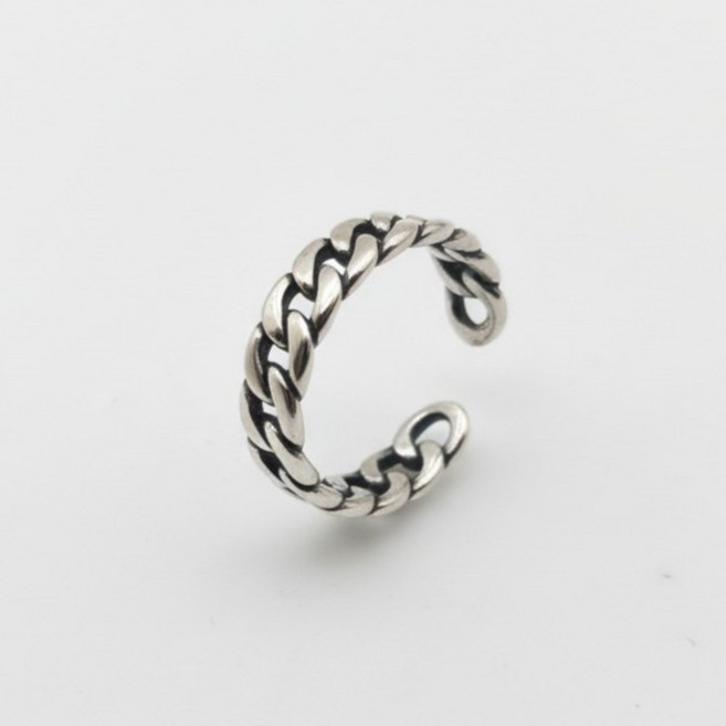 리즈타라 925실버 심플 체인링 / 순은 실버 반지 남녀공용 오픈링