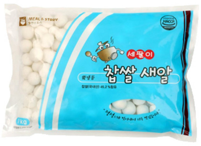 찹쌀새알 쫄깃한 국산찹쌀45.2% 밀앤스토리 세팔이 냉동, 1kg, 3개