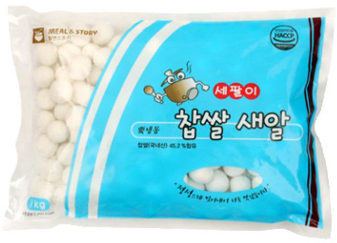 찹쌀새알 쫄깃한 국산찹쌀45.2% 밀앤스토리 세팔이 냉동, 1kg, 2개