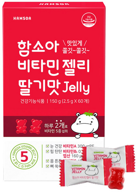 함소아 비타민젤리 딸기맛, 60정, 1개