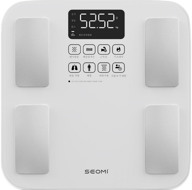 세미 체중계 가정용 체중계 몸무게 체중계 저울 체지방 체중계 스마트 체중계 블루투스 체중계, 1개, 화이트, S1