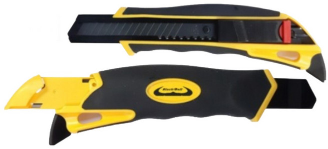 INVEN* 인벤 고급 반자동 카타칼 S-K18 + 고급칼날 2개 ( 포장 배송 자동 안전 카터칼 산업 공업 )@안전2중포장@블랙불, 1개