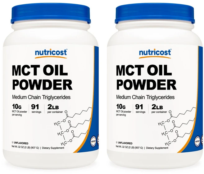 뉴트리코스트 MCT 오일 파우더 2lb 무맛 2병, 2개, 907g - 쿠팡
