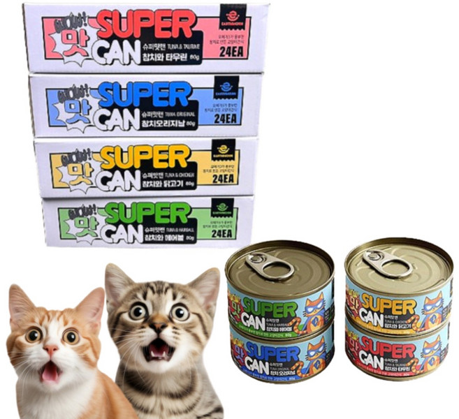 맛있는 NEW 슈퍼맛캔 고양이 캔 간식캔, 48개, 80g, 참치+헤어볼