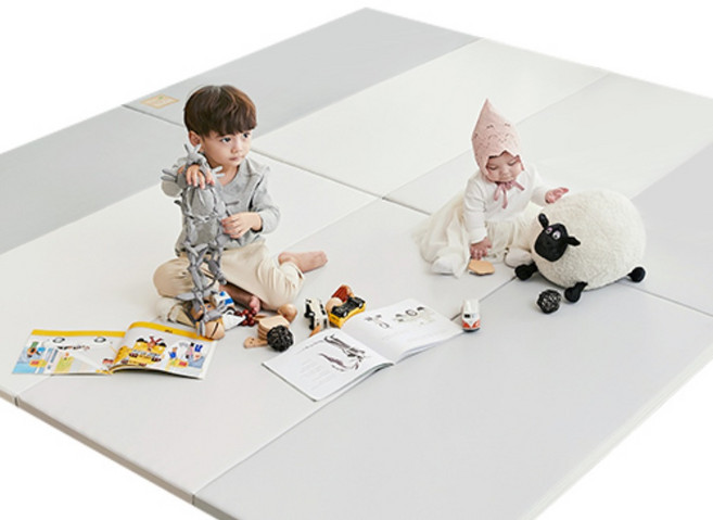 알집매트 실리온 유아폴더매트, 밀크그레이