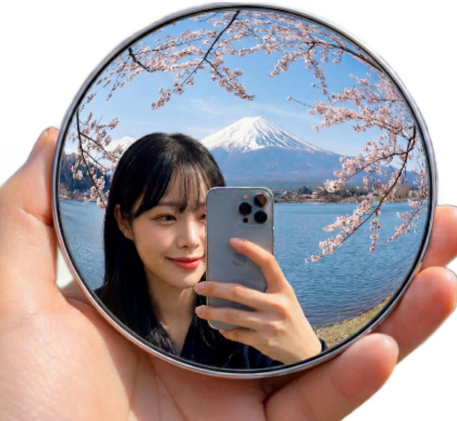 모던데이 셀카용 미니 볼록 거울, 1개, 9.5cm