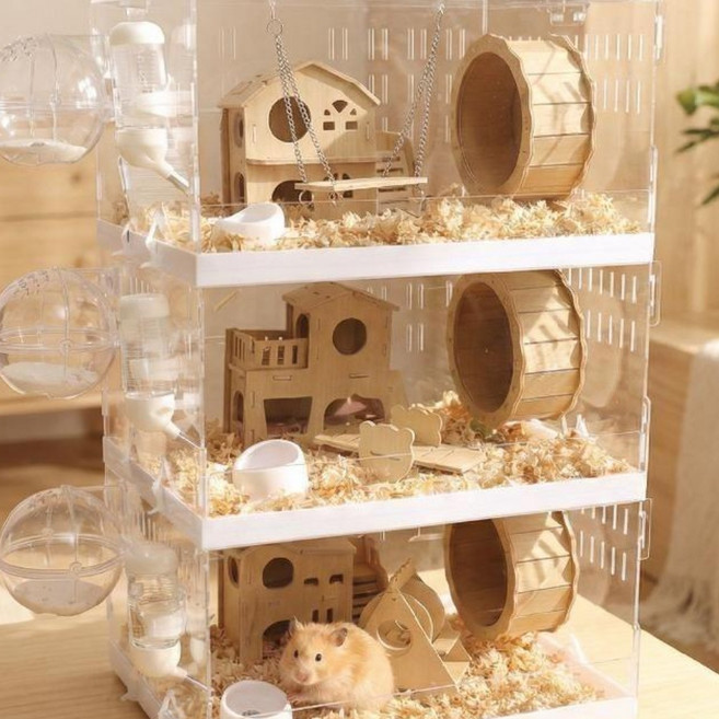 햄스터사육장 햄스터집 햄스터하우스 햄스터번식케이지 골든햄스터케이지 햄스터용품, 추천_ 3층 풀세트 케이지, 1