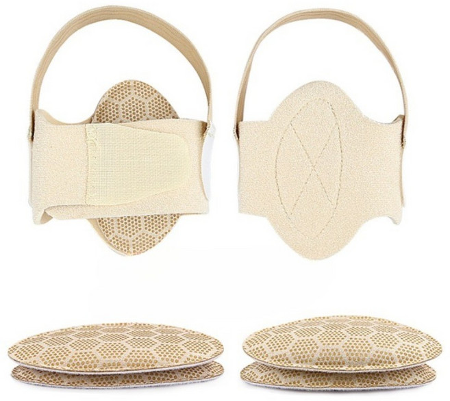 힐스텝 부주상골증후군 깔창 발바닥 발아치 쿠션 패드, 베이지