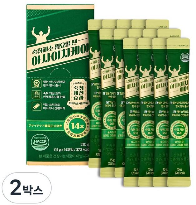 숙취해소제 아사이치케아 액상 스틱형 14포입, 2박스, 210g