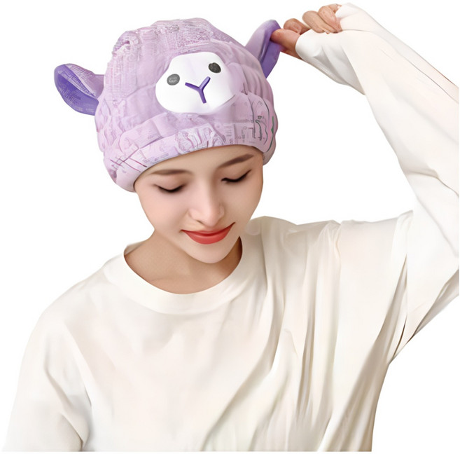 뷰레이터닷컴 양머리수건 드라이타올 극세사 머릿수건, 1개, 퍼플