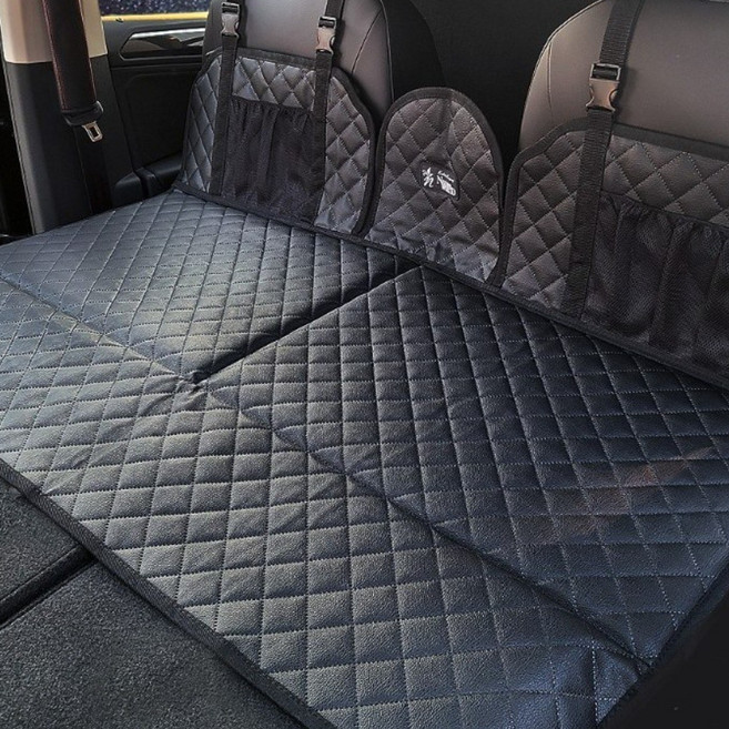 네이처월드 차량용 놀이방매트 뒷자석 차박매트 평탄화 캠핑 장거리 차크닉 뒷좌석 놀이매트 애견 이동가방 모닝 레이 싼타페 스파크, 차량용매트-리무진(더블)/블랙, 1개