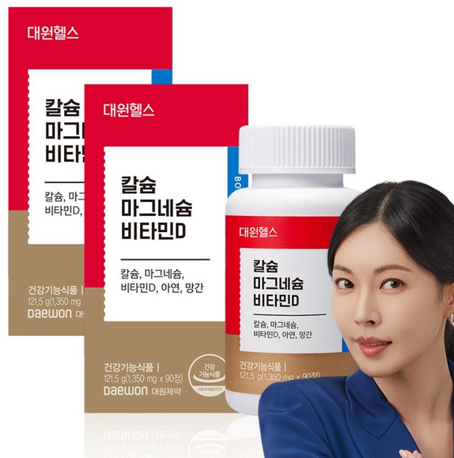 대원제약 칼슘 마그네슘 아연 비타민D 플러스 망간 1박스/3개월분, 90정, 2개