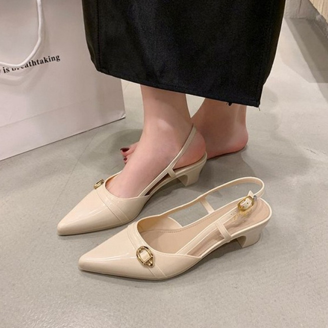 COSYEVNO 여성용 슬링백 스퀘어 굽 포인티드토 로퍼 단화 정장화 Tzkgglx-6