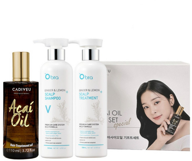 설인아x아사이오일 110ml 기프트세트 / 헤어에센스+두피샴푸+무실리콘트리먼트 세트, 1세트