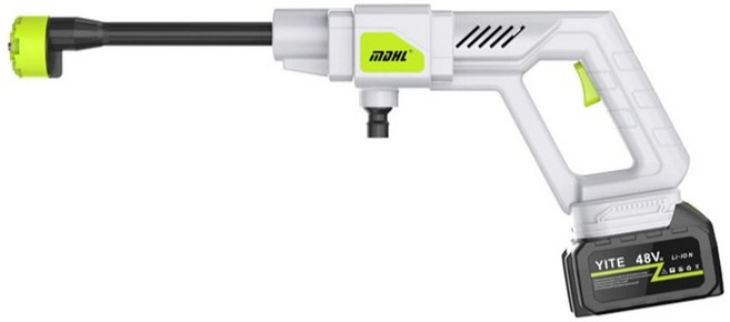 PYHO 다용도 휴대용 세차 물총 가정용 무선 고압 세차 물총 세트, 화이트