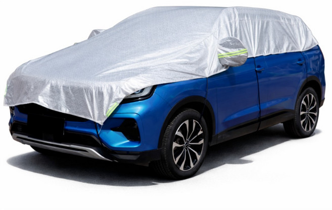 글로리존 자동차 보호 하프 커버 성애 방지 열차단 보온 덮개, 1 PEVA 알루미늄 필름, SUV용(5.6 x 2.65m), 1개