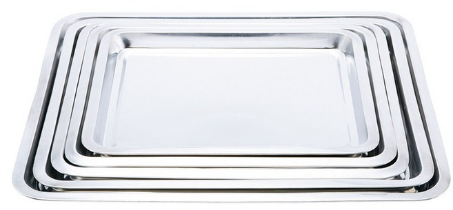 유유마트 국산 스텐304 사각 트레이 업소용 직사각 스텐27종 쟁반 식당 서빙, 1개, 실버
