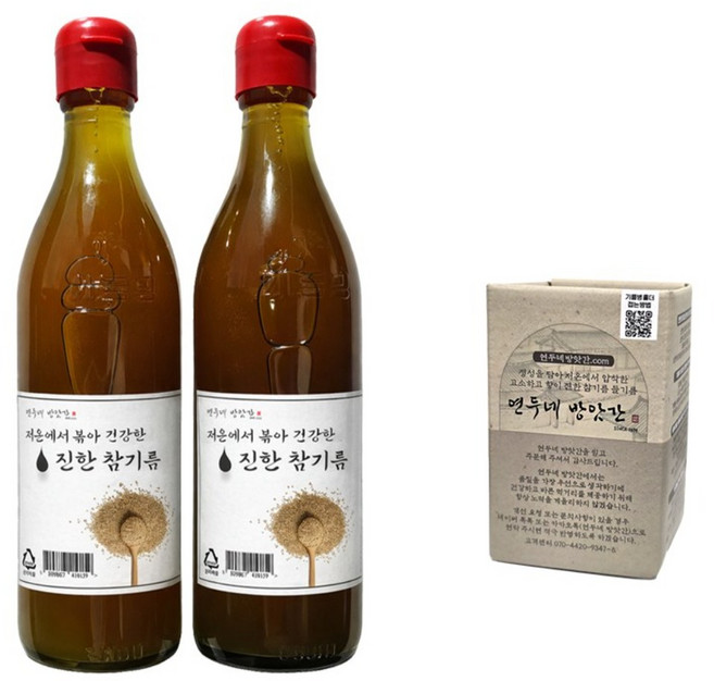 연두네방앗간 건강한 저온압착 참기름, 350ml, 2개