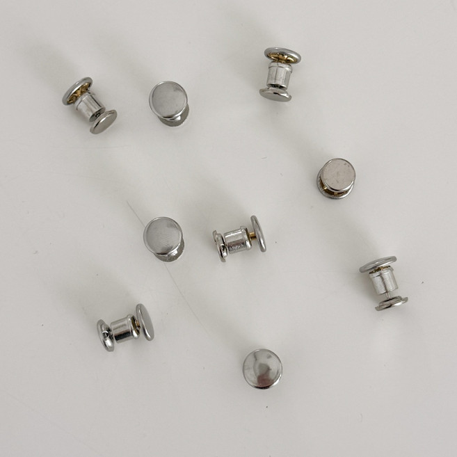 블루씨티 바지 밑단 길이 수선 조절 고정 버클 매직 단추, 6개, 실버