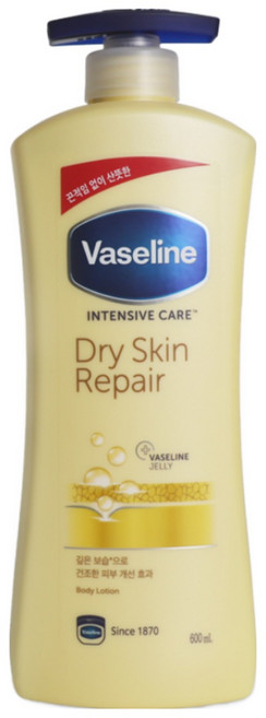 바세린 드라이 스킨 리페어 바디로션, 600ml, 2개