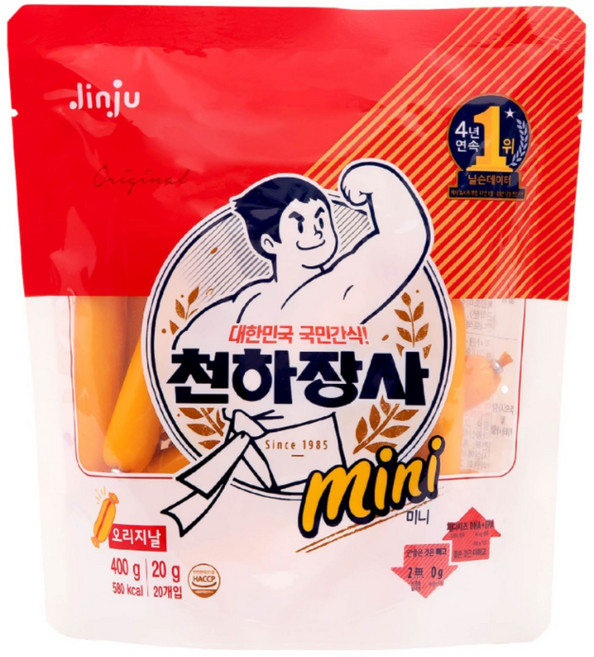 진주햄 천하장사 오리지날 미니 소시지, 400g, 6개