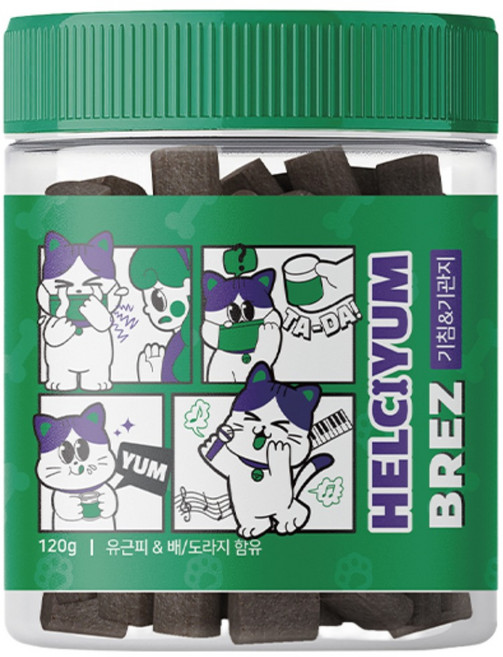 헬시얌 브레스 강아지 간식 기관지 영양제 기침 개선 호흡기 케어면역 강화 기능성 영양 간식, 1개, 120g, 호흡기/기관지