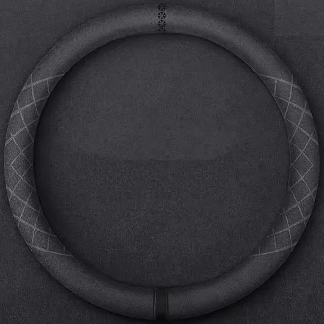 조르네오 프리미엄 알칸타라 가죽 핸들커버 스웨이드 그립감, 블랙