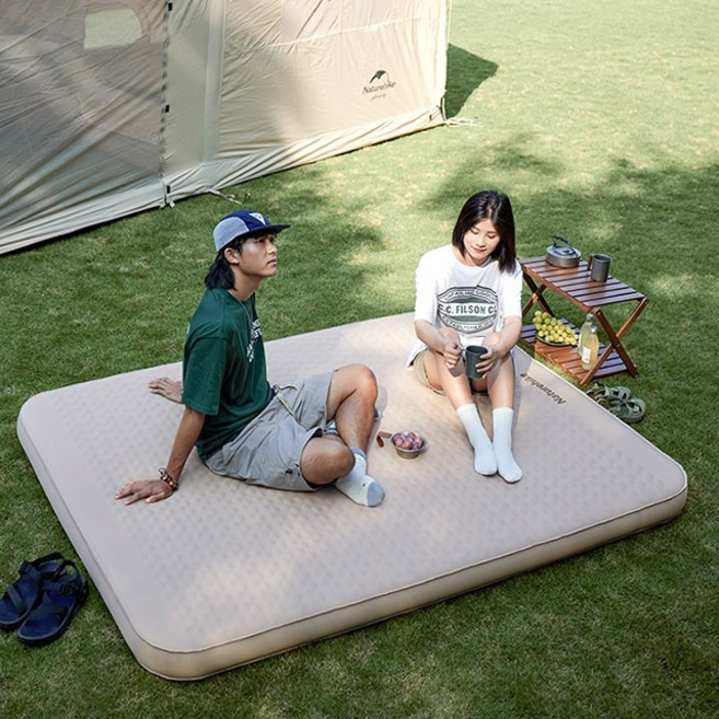 네이처하이크 C12 자충 매트 (펌프내장형) 차박 에어 침대 토퍼 휴대용 매트리스, 베이지