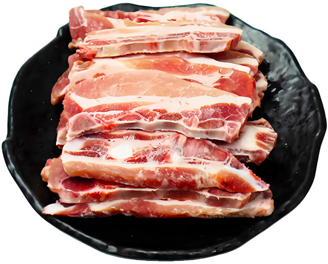 (내일도착) 미트컷 돼지고기 LA갈비 구이용 슬라이스 소포장, 1kg, 1개