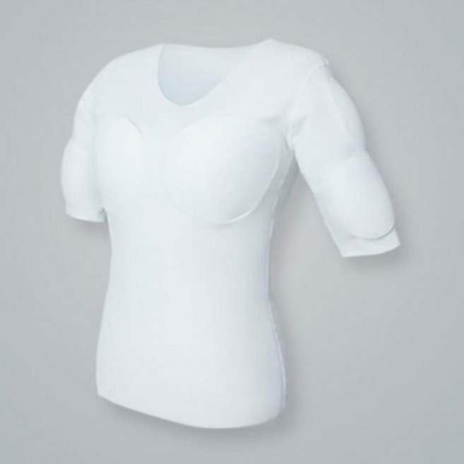 자연스러운 복근 가슴 어깨 패드 보정티 머슬 핏 이너 쉐이퍼