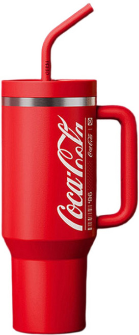 GERM 코카콜라 3웨이 진공 스텐 빨대 텀블러 1200ml, 코카콜라 3웨이 진공 스텐 빨대 텀블러 1200 화이트, 1개