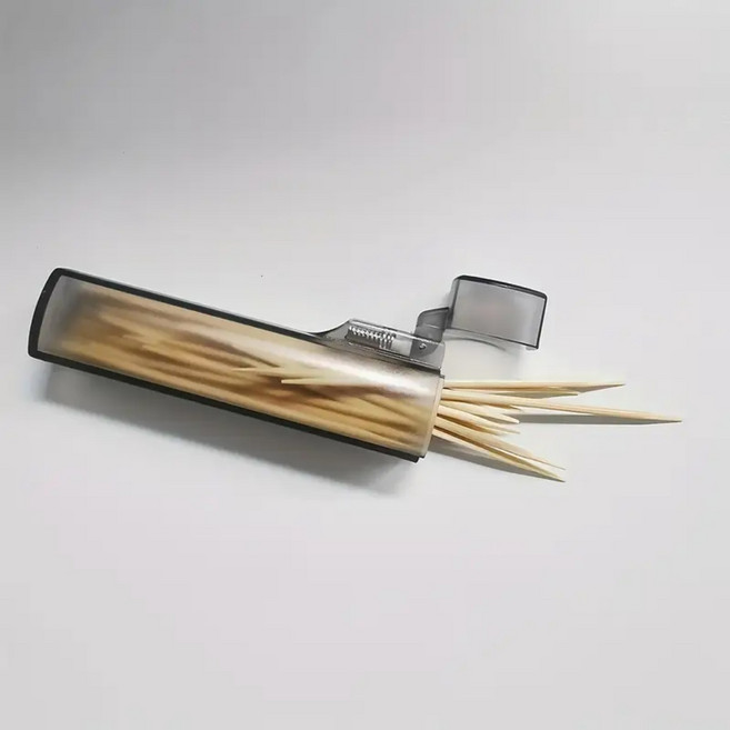 [허니넛] 원터치 투명 플라스틱 이쑤시개 면봉 케이스 - 사이즈 가능(6.8cm 8cm), 8cm-면봉용, 3개