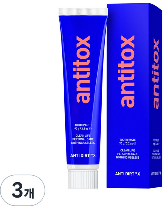 안티톡스 제로앱솔루 치약, 90g, 3개