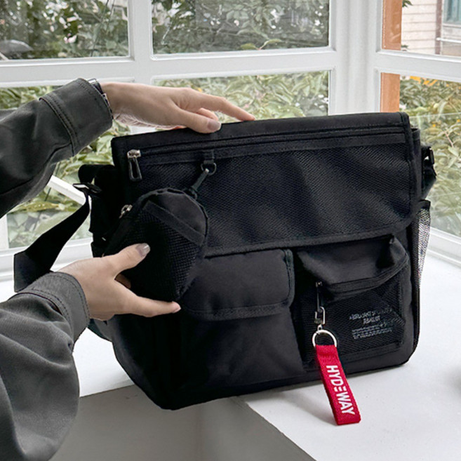 망사 포켓 커플 크로스 메신저백 일론+키링증정